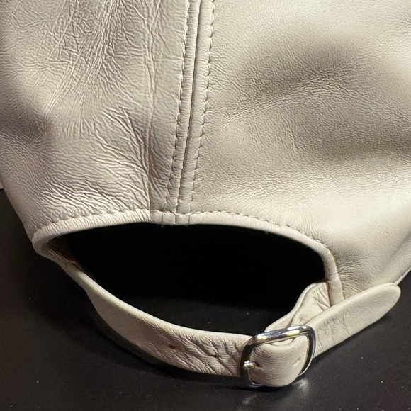 Peserico Cream Leather Cap Baseball Hat NWT main image 7